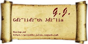 Góliáth Júlia névjegykártya